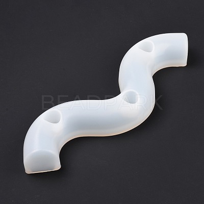 DIY Wavy Line M Shape Candlestick Silicone Molds DIY-E040-03-1