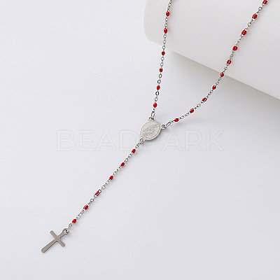 Vintage Resin Rosary Bead Necklaces XV4325-2-1