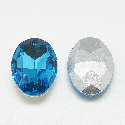 Pointed Back Glass Rhinestone Cabochons RGLA-T080-4x6mm-12-1