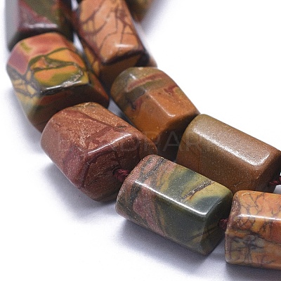 Natural Polychrome Jasper/Picasso Stone/Picasso Jasper Beads Strands G-K293-J03-A-1