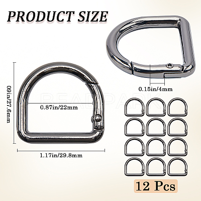 12Pcs Alloy Spring Gate Rings FIND-GF0007-10A-1