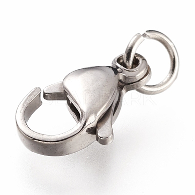 Tarnish Resistant 304 Stainless Steel Lobster Claw Clasps X-STAS-G240-01D-P-1