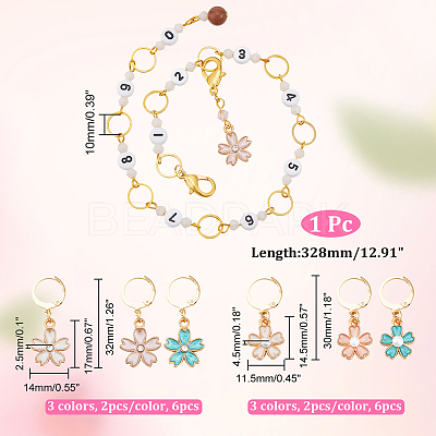 Knitting Row Counter Chains & Locking Stitch Markers Kits HJEW-AB00488-1