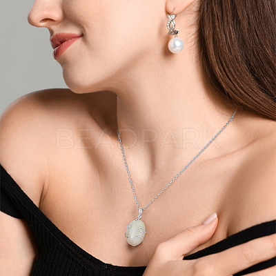 1Pc 925 Sterling Silver Pendant Cabochon Settings STER-BC0004-43P-1