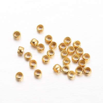 Rondelle Brass Crimp Beads X-KK-L134-27G-1