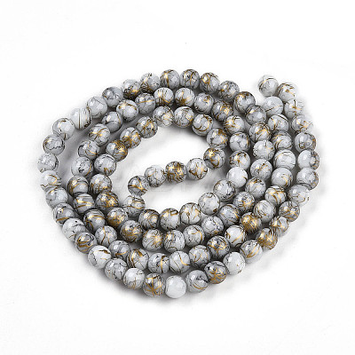 Baking Paint Glass Beads Strands DGLA-N003-8mm-B01-1