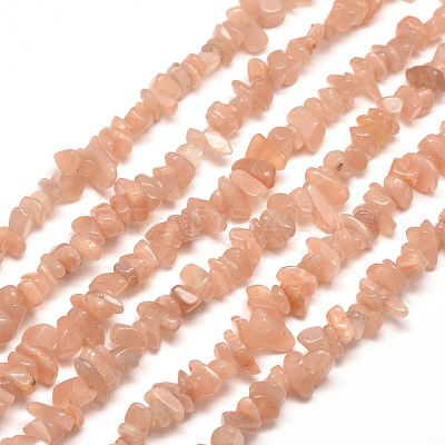 Natural Sunstone Chip Bead Strands X-G-M205-19-1