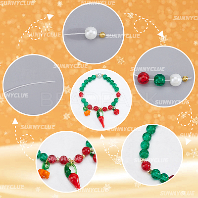 Brass Lampwork with Glass Chili Bracelet Kit DIY-SC0026-91-1