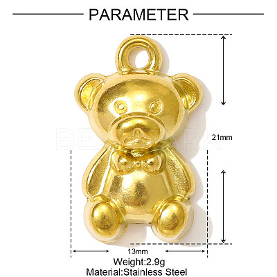 304 Stainless Steel Pendants STAS-OY001-17G-1