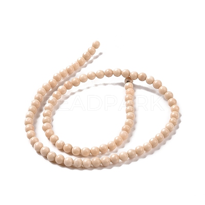 Natural Petrified Wood Round Beads Strands G-P128-49-4mm-1