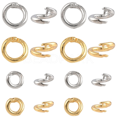 10Pcs 2 Colors Brass Open Jump Rings KK-YW0003-99A-1