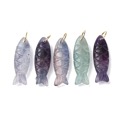 Natural Fluorite Carved Pendants G-G314-01G-10-1