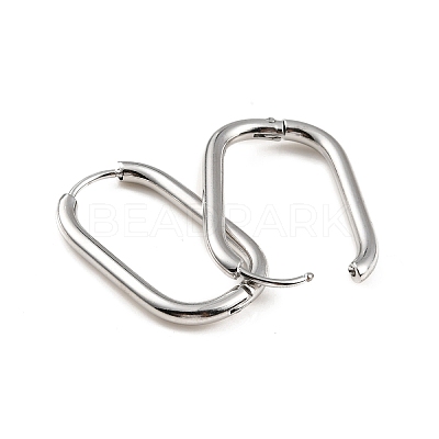 Non-Tarnish 304 Stainless Steel Oval Hoop Earrings EJEW-M218-02B-P-1