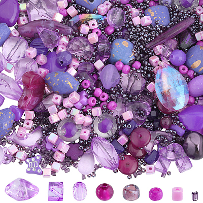 100G 5 Styles Acrylic Beads OACR-SC0001-72A-1