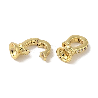 Rack Plating Brass Micro Pave Clear Cubic Zirconia Fold Over Clasps
KK-R160-03G-1