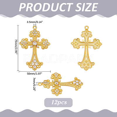 12Pcs Alloy Big Gothic Pendants ALRI-ME0001-01-1