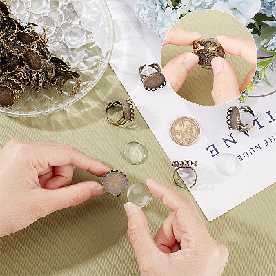 DIY Blank Dome Finger Ring Making Kit DIY-NB0008-19-1