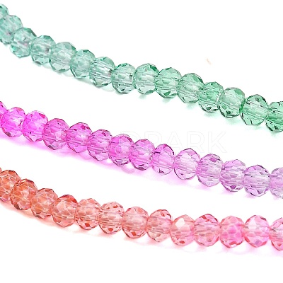 Transparent Painted Glass Beads Strands X1-DGLA-A034-T1mm-A03-1