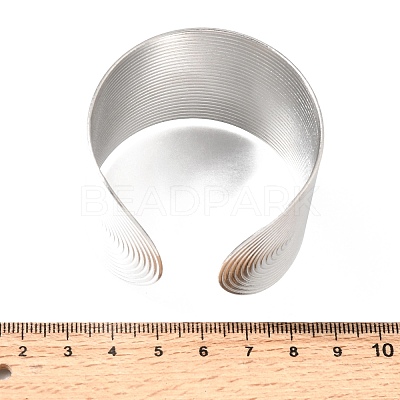 40MM 304 Stainless Steel Stripe Textured Wide Cuff Bangles for Women SA-CBAB767-34P-1