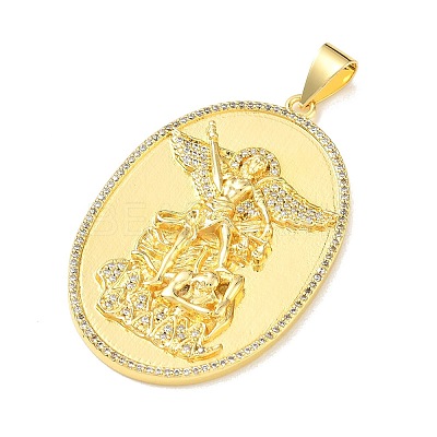 Religion Brass Micro Pave Clear Cubic Zirconia Big Pendants KK-A303-10F-G-1
