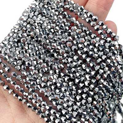 Transparent Electroplate Glass Beads Strands EGLA-A039-T3mm-UA05-1