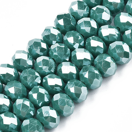 Electroplate Glass Beads Strands EGLA-A034-P4mm-A09-1