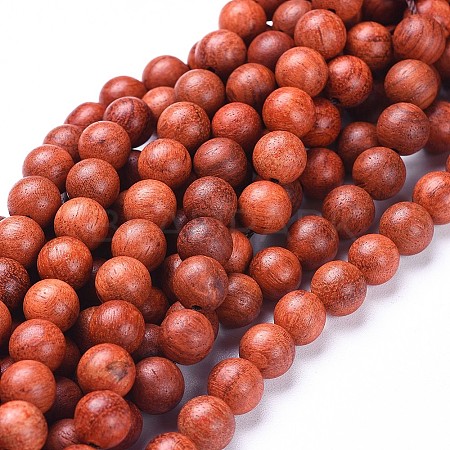 Natural Wood Beads Strands X-WOOD-F008-01-B-1