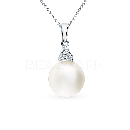 Elegant S925 Silver Pearl Zircon Necklace GH0986-1