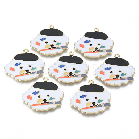 Alloy Enamel Pendants X-ENAM-T011-12KC-RS-1
