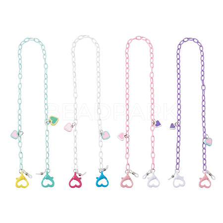 4Pcs 4 Colors Eyeglasses Chains AJEW-BY0001-03-1