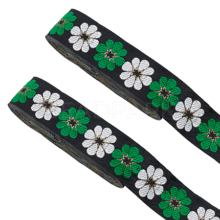 Ethnic Style Embroidery Polyester Ribbons OCOR-WH0070-10F-03-1