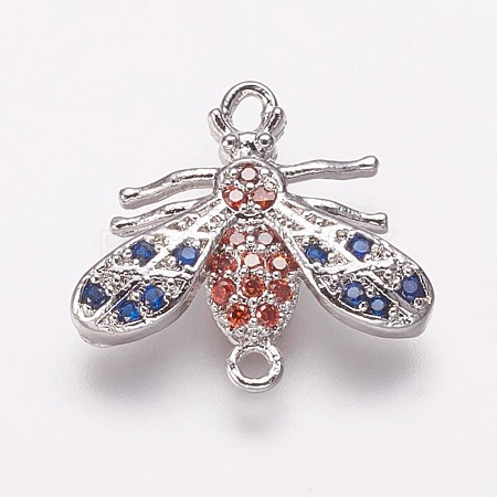 Brass Cubic Zirconia Links KK-P134-49P-1