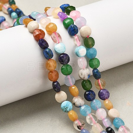 Natural & Synthetic Mixed Gemstone Beads Strands G-C179-A6mm-13-1