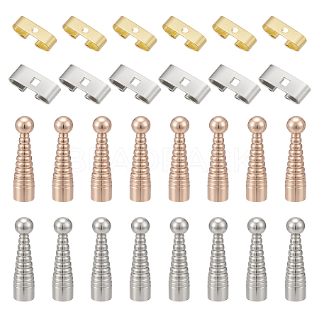 32Pcs 2 Colors Brass Bolo Tie Slide Clasps KK-NB0004-20-1