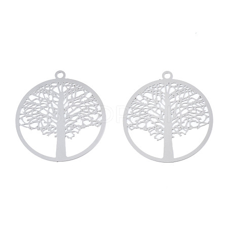 Non-Tarnish 201 Stainless Steel Filigree Pendants STAS-S118-038-1