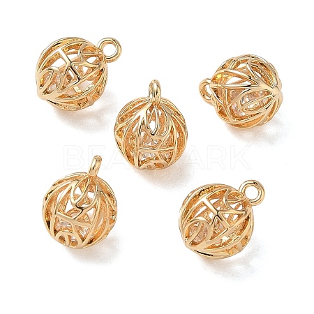 Brass Micro Pave Clear Cubic Zirconia Pendants KK-D261-01G-10-1