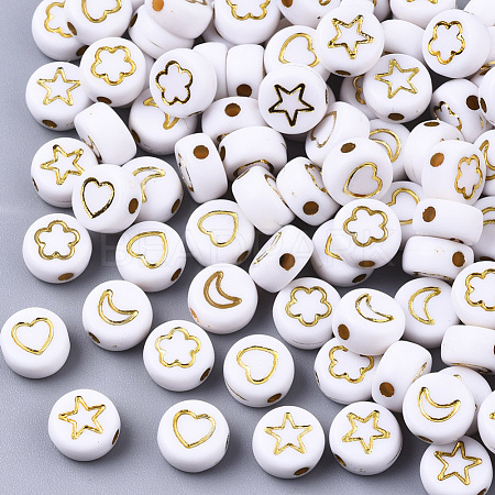 Opaque Acrylic Beads X-PACR-N006-005-1