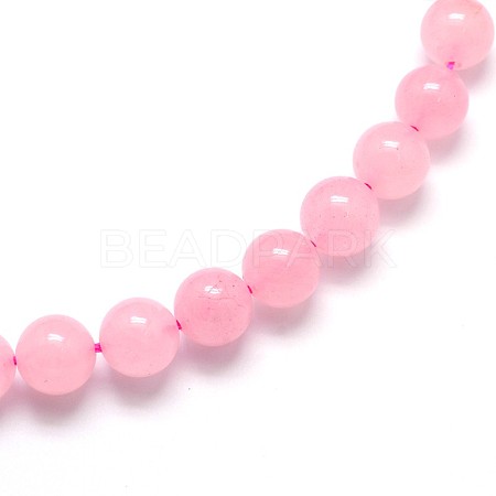 Dyed Rose Quartz Round Beads Strands G-O047-05-6mm-1