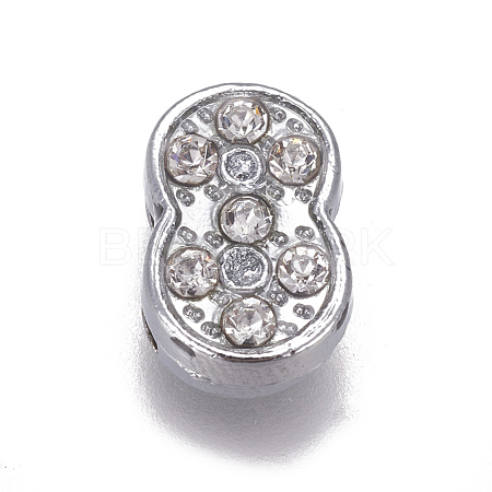 Alloy Rhinestone Slide Charms PALLOY-WH0065-28H-1