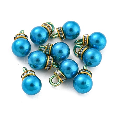 (Defective Closeout Sale: Ring Dyed)ABS Plastic Imitation Pearl Charms KY-XCP0001-25G-01-1