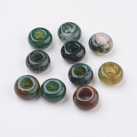 Natural Indian Agate European Beads LS-X-G-G740-14x8mm-11-1