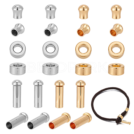 8 Sets 2 Colors Stainless Steel Cord Ends STAS-AR0002-62-1