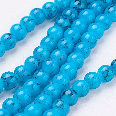 Spray Painted Glass Bead Strands X-GLAD-S075-6mm-70-1