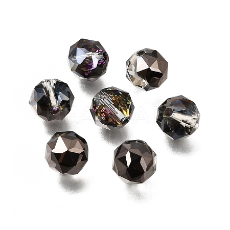 Electroplate Transparent Round Glass Beads GL-CBA6A73-FP02-1