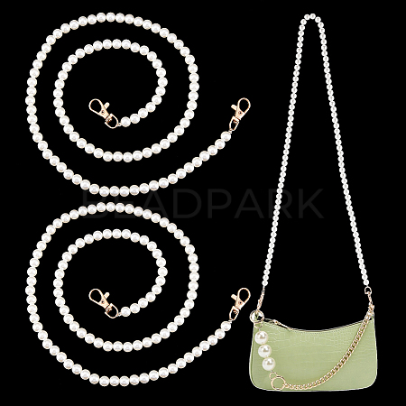   2Pcs Resin Imitation Pearl Bead Bag Straps FIND-PH0008-23C-1