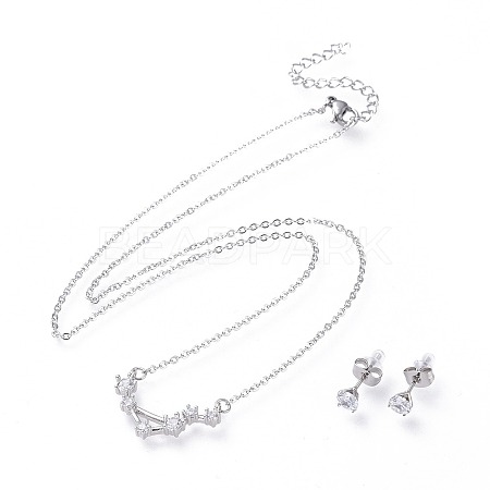 304 Stainless Steel Jewelry Sets SJEW-F211-01D-P-1