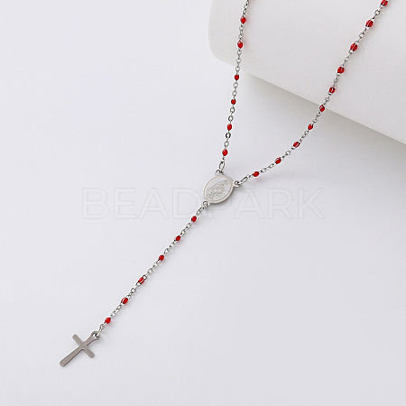 Vintage Resin Rosary Bead Necklaces XV4325-2-1