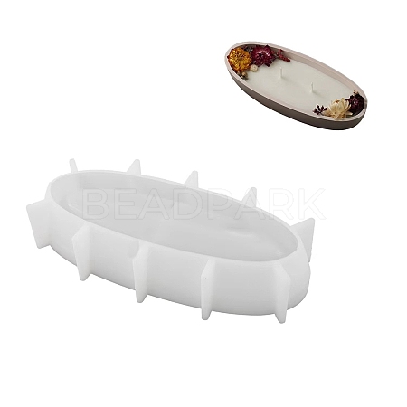 Oval Candle Boat Jar Molds DIY-G097-05-1