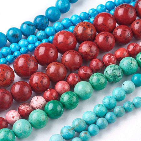 Synthetic Turquoise Beads Strands G-E521-01-1