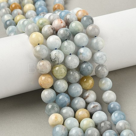 Natural Aquamarine Beads Strands G-D327-A01-10mm-1